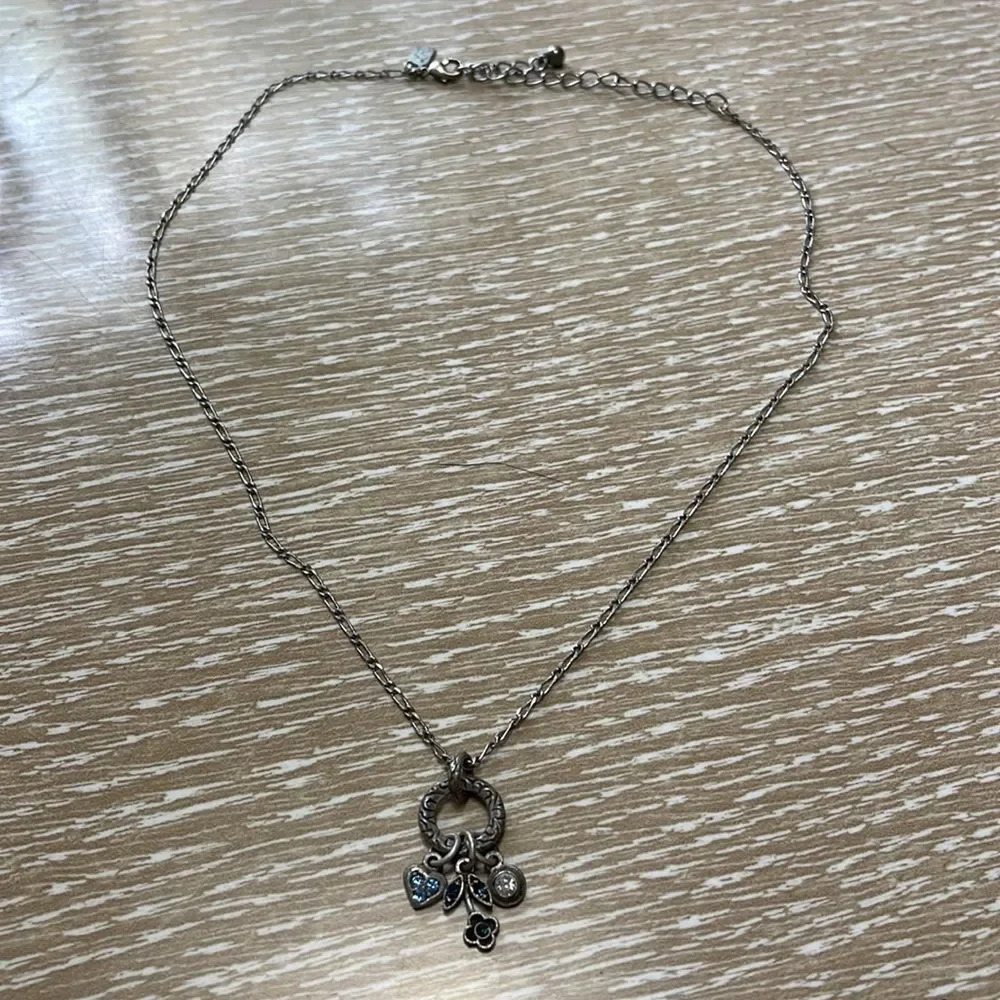 Lia Sophia burnished silver crystal charms necklace. - Picture 2 of 5
